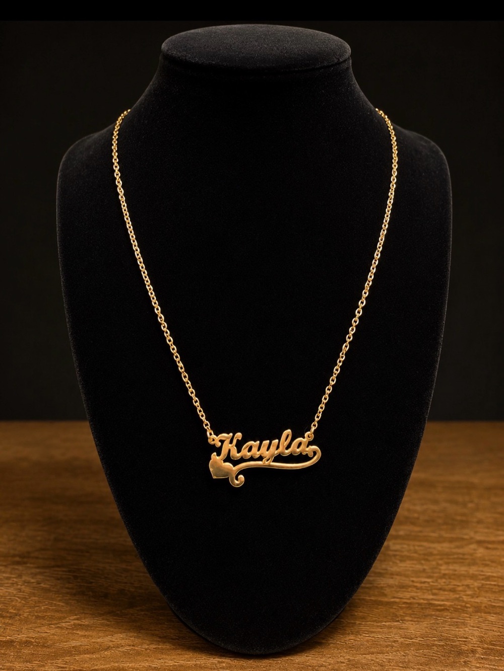Gold Personalized 'Kayla' Script Name Necklace - Women Jewelry
